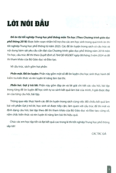 ĐỀ ÔN THI TỐT NGHIỆP THPT MÔN TIN HỌC (Biên soạn theo Chương trình GDPT 2018)